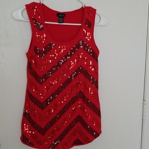 Seqence red tank top